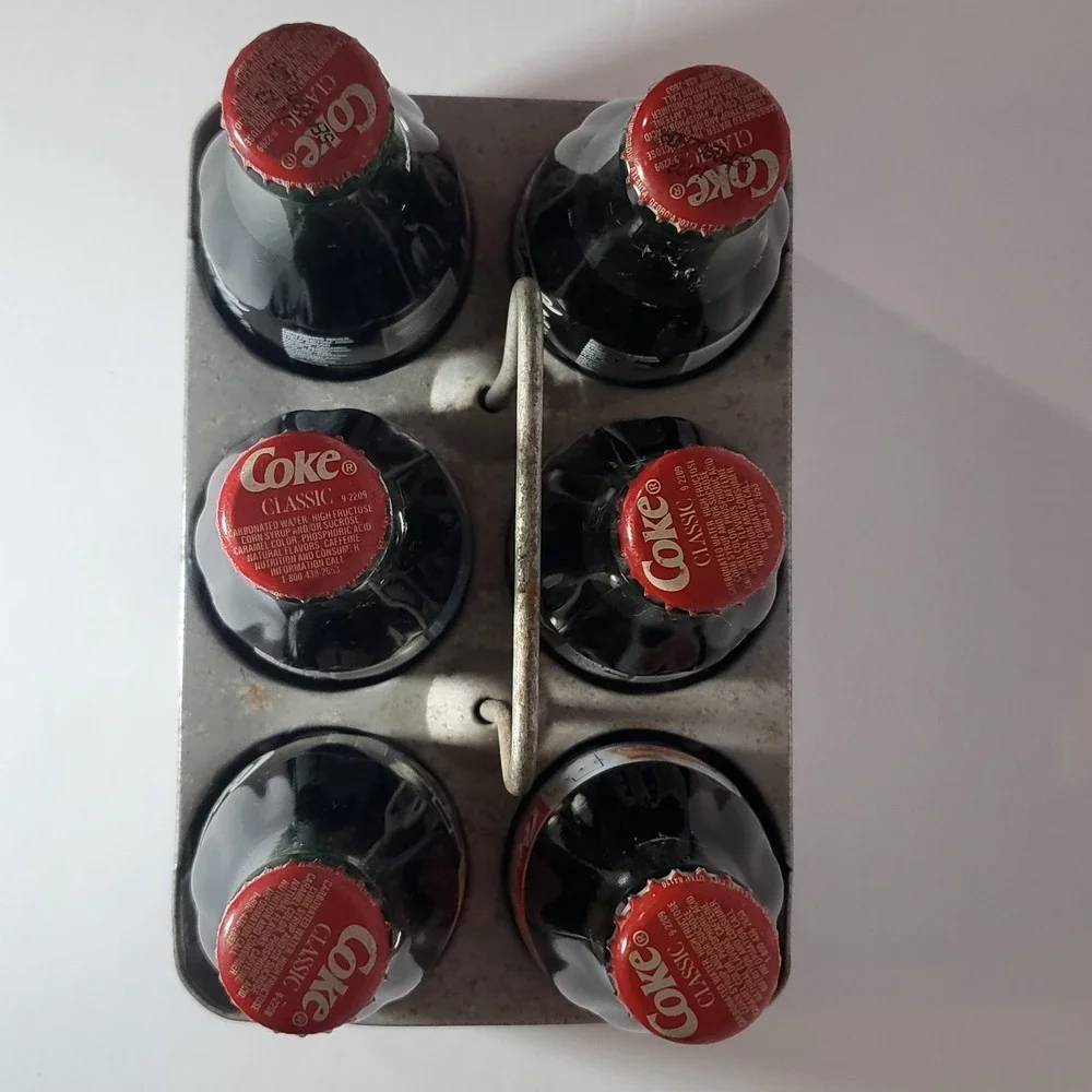 1950's Vintage Coca Cola Aluminum Carrier w/ Olympics Commemorative‎ Bottles